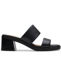 Clarks - Jaylan Dusk Leather Heeled Sandals - Lyst