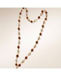 The Colourful Aura - 18Ct Plated Rudraksha & Crystal Beaded Spiritual Necklace - Lyst