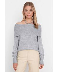 WOVCOR - Shoulder Ribbed Knit Jumper W/ Folded Neck Detail - Lyst