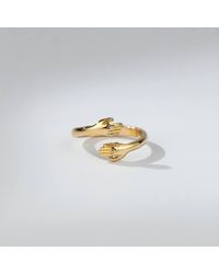 The Colourful Aura - Love Hugging Hand Couple Stackable Adjustable Love Ring - Lyst