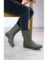 AJVANI - Wellies Quilted Wellingtons Calf Boots - Lyst