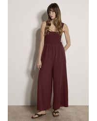 Apricot - Wide-Leg Cotton Blend Jersey Jumpsuit - Lyst