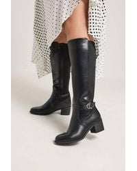 Yours - Buckle Detail Stretch Back Boots - Lyst