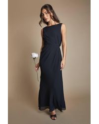Coast - Satin Lace Back Detail Maxi Bridesmaid Dress - Lyst