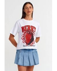 Dilvin - Cotton Printed Crew Neck T-Shirt - Lyst