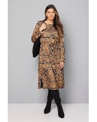 Wallis - Animal Print Belted Column Dress - Lyst