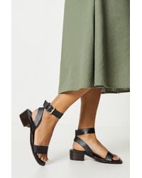 Oasis - Gracie Leather Low Stacked Heeled Sandals - Lyst