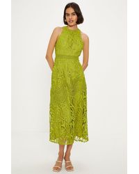 Oasis - Premium Floral Lace Halter Midaxi Dress - Lyst