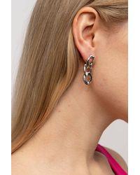 The Colourful Aura - Steel Punk Cuban Link Chain Tassel Drop Stud Earrings - Lyst