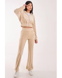 Pink Vanilla - Velour Flare Joggers - Lyst