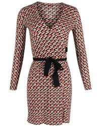 Diane von Furstenberg - Preloved Geometric Print Wrap Dress - Lyst