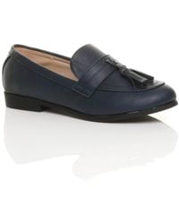 AJVANI - Flat Heel Flats Faux Leather Loafers - Lyst
