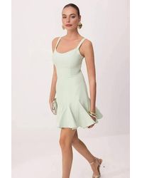 WOVCOR - Square Neck Fit Mini Dress - Lyst
