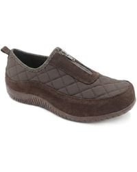 Pavers - Wide Fit Leather Slip-On Shoes W/ Zip Fastening - Lyst