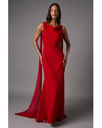 Coast - Chiffon Detail Cowl Back Crepe Maxi Dress - Lyst