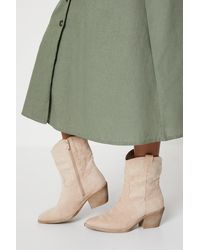 Oasis - June Embroidered Western Ankle Boots - Lyst