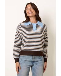 Blue Vanilla - Long Sleeve Button Up Collar Jumper - Lyst