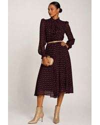 Jolie Moi - Chiffon Print Ruffled Shirt Dress - Lyst