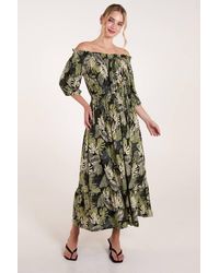 Blue Vanilla - Bardot Elasticated Maxi Dress - Lyst