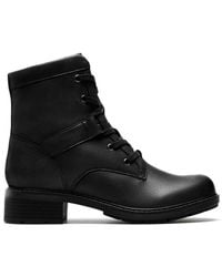 Clarks - Hearth Parker Leather Ankle Boots, Lace Up - Lyst