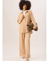 Gini London - Textured Pull On Wide Leg Trousers - Lyst