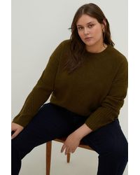Oasis - Curve Cosy Rib Detail Crew Neck Jumper - Lyst