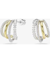 Swarovski - Hyperbola Two Colour Mini Half Hoop Earrings 5689718 - Lyst