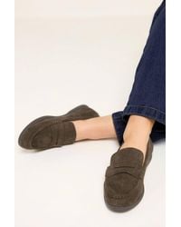 Yours - Faux Suede Flatform Loafers - Lyst