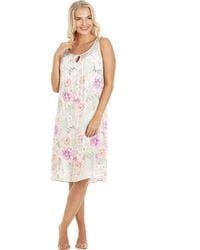 CAMILLE - Classic Sleeveless Floral Print Chemise - Lyst