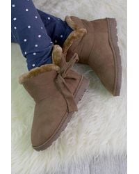 AJVANI - Heel Faux Fur Lined Grip Sole Ankle Boots Slippers - Lyst