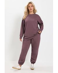 Yours - Sweatshirt & Cuffed Jogger Set - Lyst