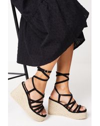 Oasis - Krissy Multi Strap High Espadrille Covered Wedges - Lyst