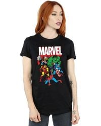 Marvel - Hero Group Cotton Boyfriend T-Shirt - Lyst