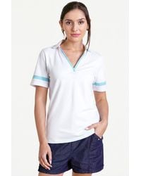 Enorsia - Cornelia Stripe Short Sleeve Polo Shirt - Lyst