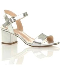 AJVANI - Mid Block Heel Strappy Sandals - Lyst