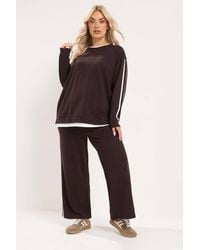 Yours - 2-In-1 Sweatshirt & Wide Leg Joggers Set - Lyst
