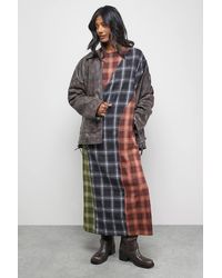 Warehouse - Mixed Panelled Flannel Oversized Midi T-Shirt Dress - Lyst