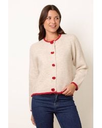 Blue Vanilla - Long Sleeve Button Up Round Neck Cardigan - Lyst