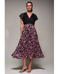 Jolie Moi - Two Tone Chiffon Midi Dress - Lyst