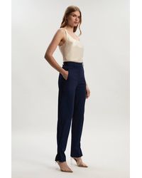 Karen Millen - Digital Ophelia Polished Tailored Ankle Detail Trouser - Lyst