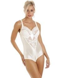 CAMILLE - Luxurious Underwired Non Padded Floral Lace Shapewear Body - Lyst