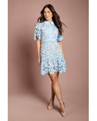 Coast - Lace Shirt Mini Belted Dress - Lyst