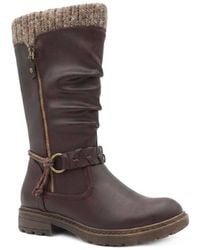 Pavers - Kitted Cuff Zip Fasten Riding Boots - Lyst