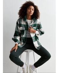 Gini London - Check Oversized Pocket Detail Shacket Jacket - Lyst