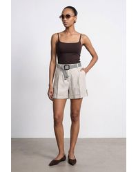 Dilvin - Linen High-Waist Tailored Shorts - Lyst