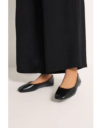 Yours - Faux Leather Square Toe Ballet Pumps - Lyst