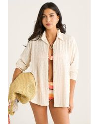 Gini London - Textured Oversized Long Sleeves Shirt - Lyst