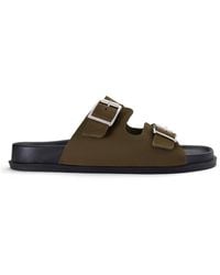 Clarks - Zarlea Buckle Suede Flat Sandals - Lyst