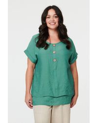Izabel London - Curve Layered Short Sleeve Tunic Top - Lyst
