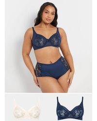 Yours - 2 Pack Floral Embroidered Underwired Bras - Lyst